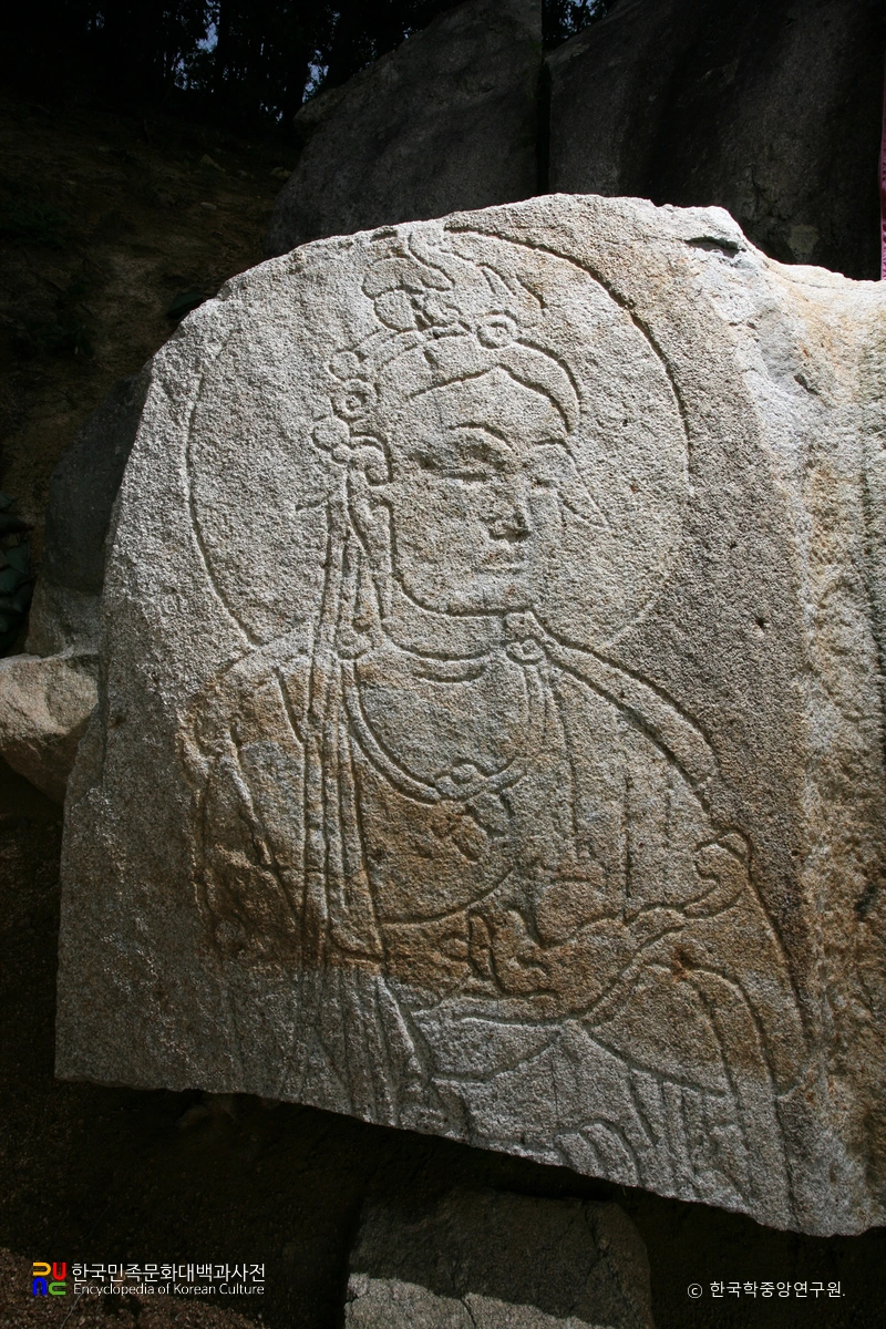 금산 미륵사 석조불두 및 마애불편 일괄 / 마애불편