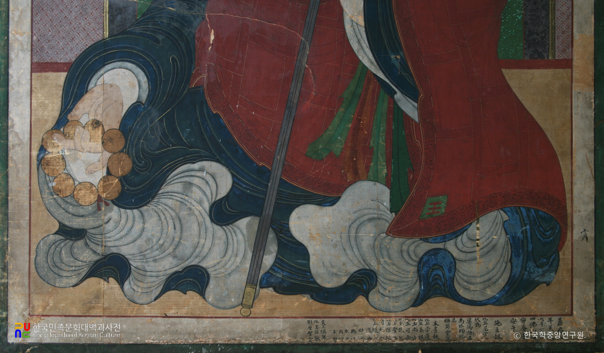 문경 대승사 묘적암 나옹화상영정 부분