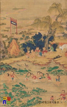 백자도 병풍 제6폭