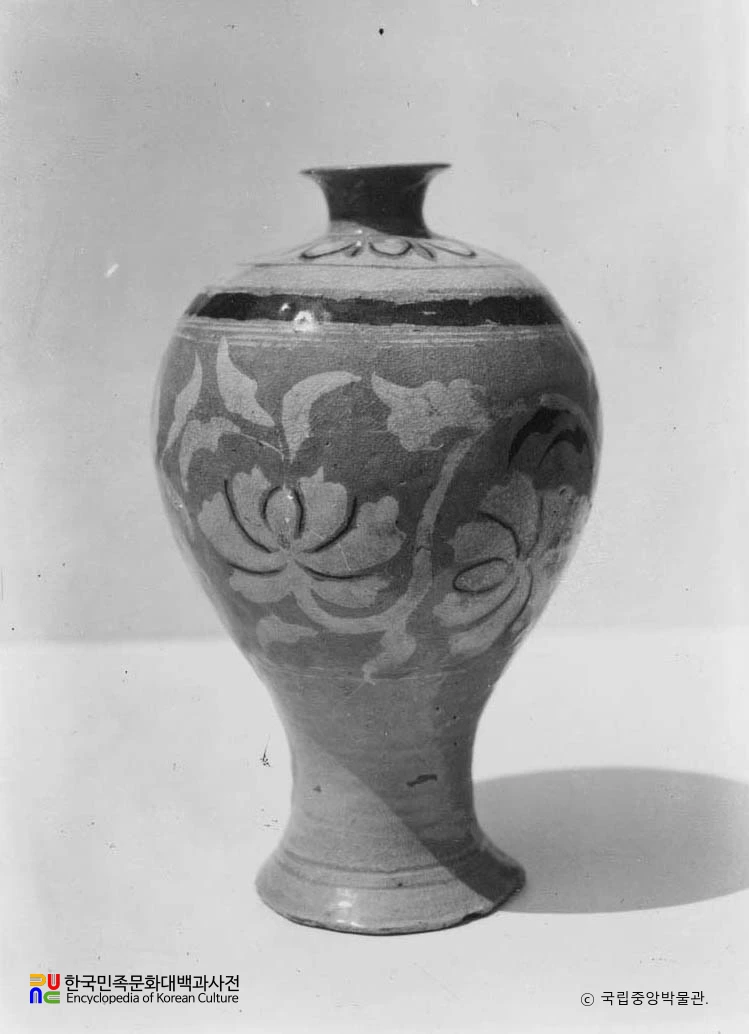 분청사기 상감 모란문 매병