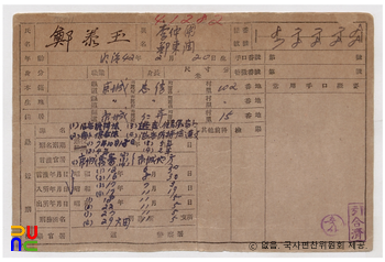 일제 주요감시대상 인물카드 정태옥(鄭泰玉)_02_후면