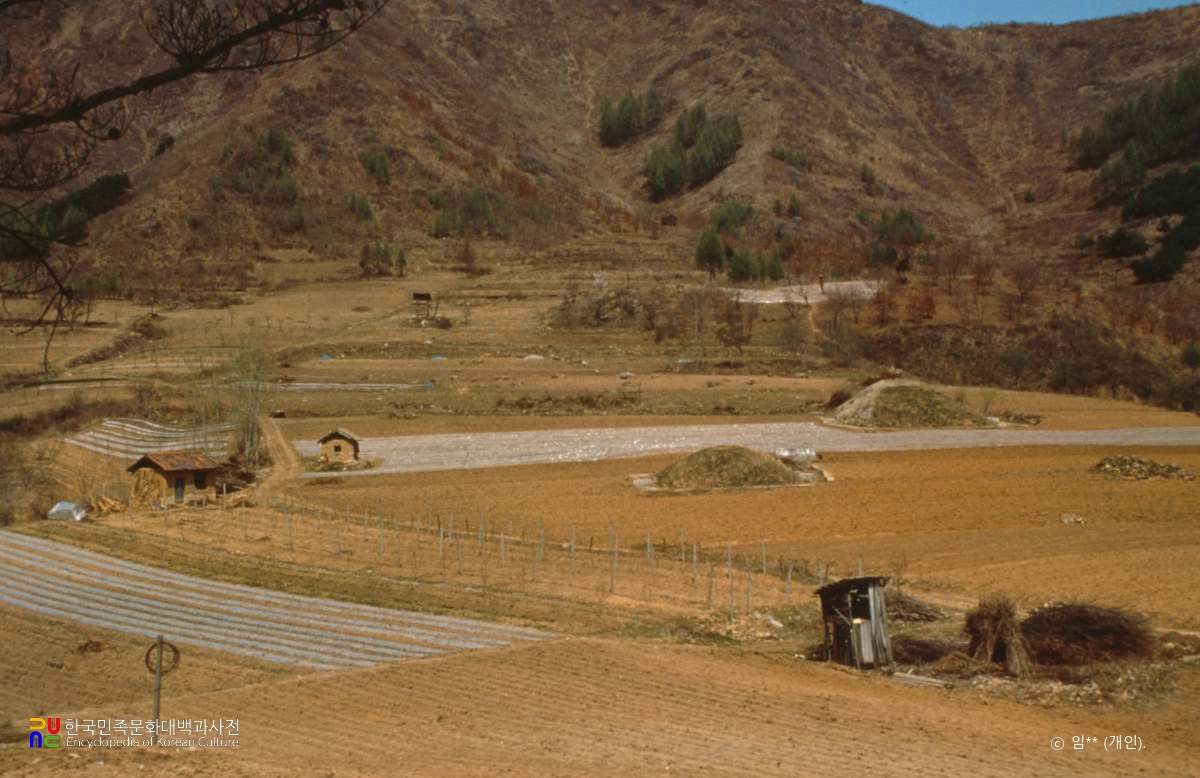 지안 산성자산성 내부 고구려 무덤군 전경