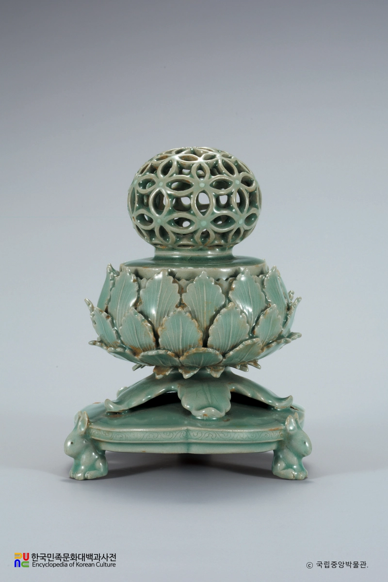 청자 투각칠보문뚜껑 향로