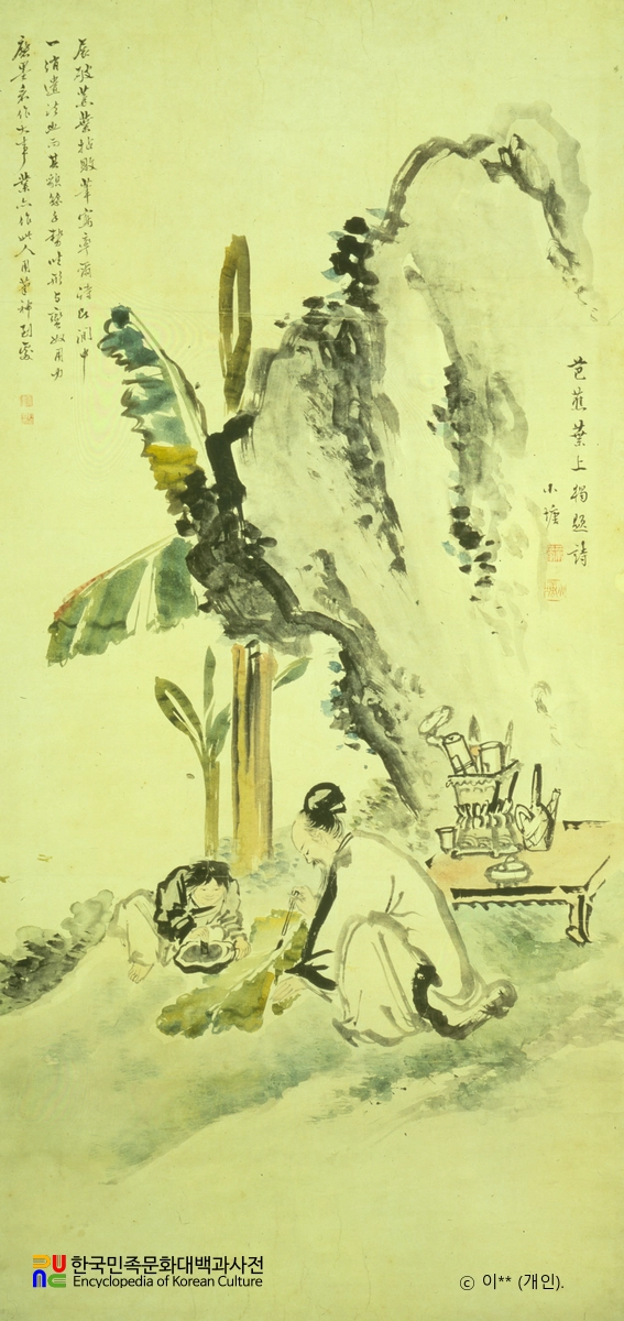 이재관의 파초선인도