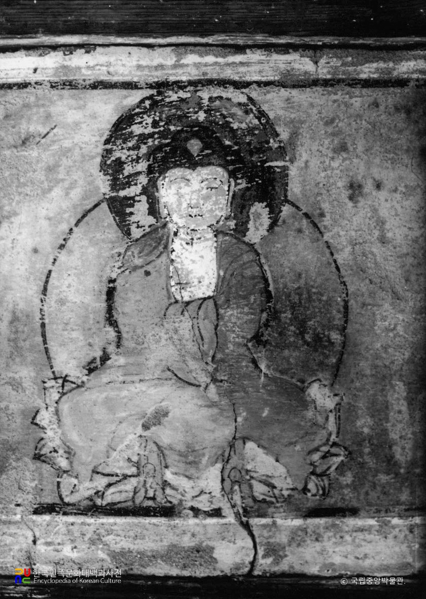 예산 수덕사 대웅전 내부 벽화