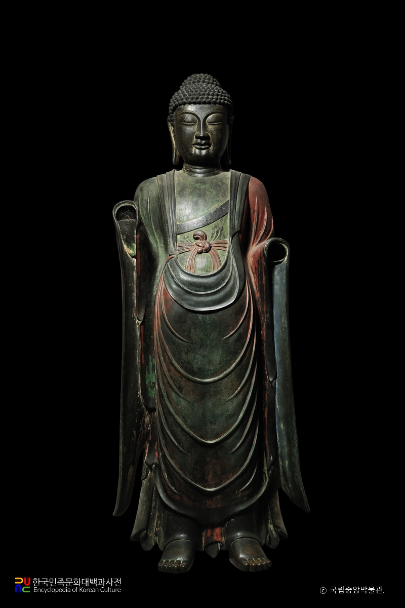 경주 백률사 금동 약사여래 입상