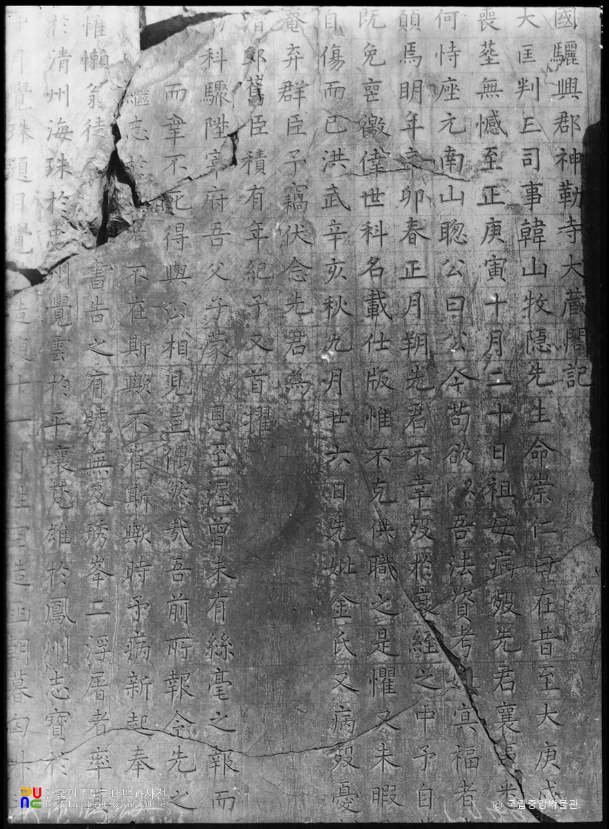 여주 신륵사 대장각기비 문면 일부