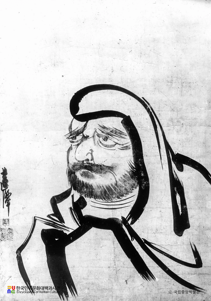 김명국필 달마도