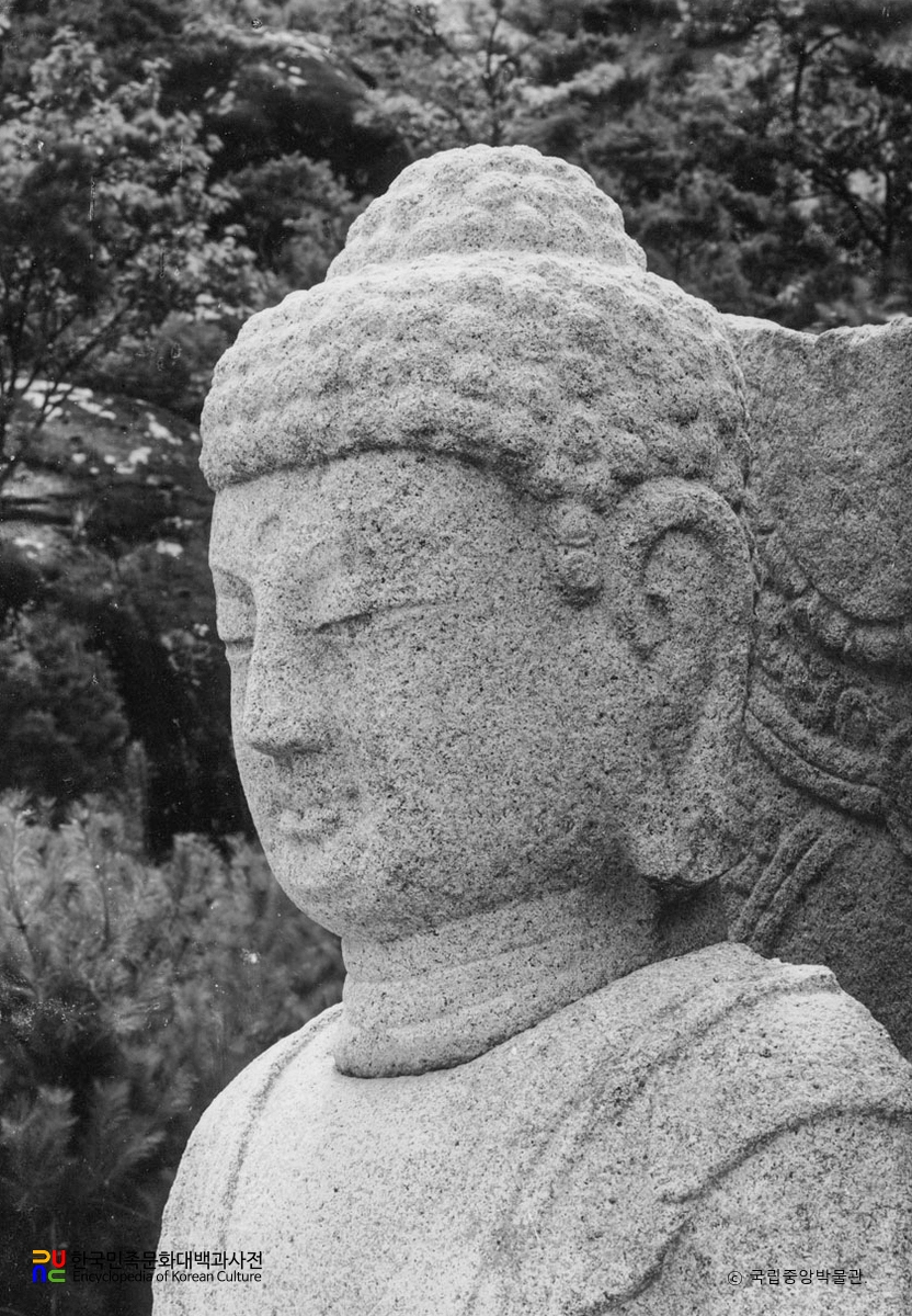 경주 남산 미륵곡 석불좌상 두부
