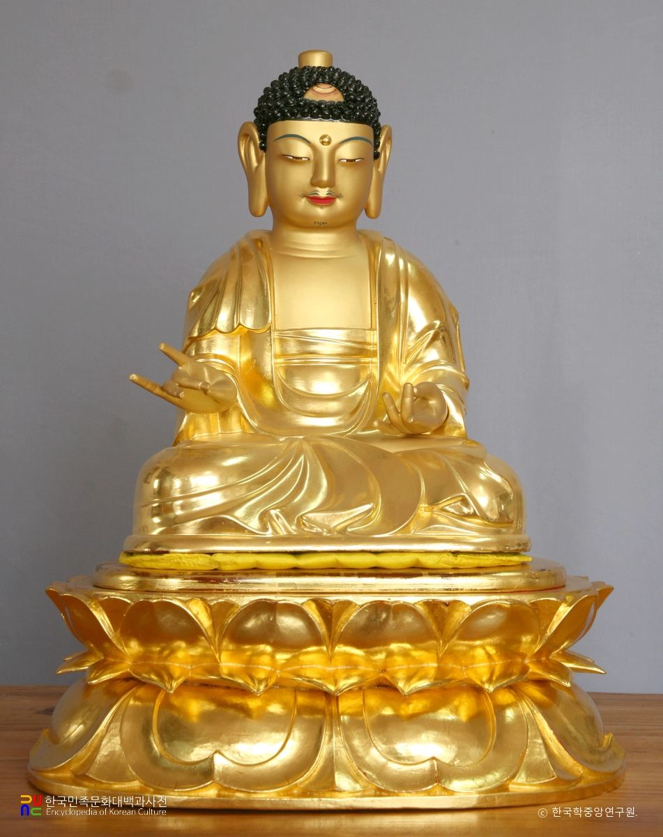 제주 월계사 목조 아미타불 좌상