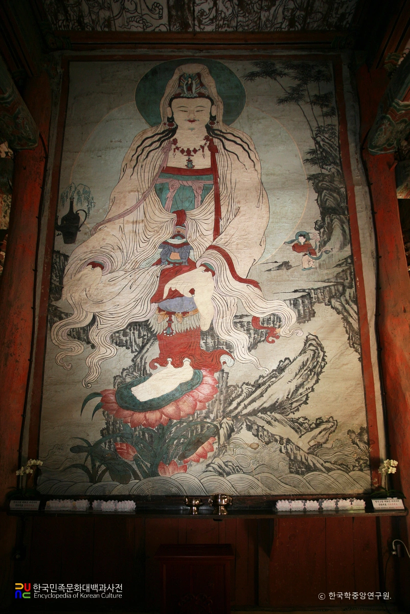 공주 마곡사 대광보전 백의수월관음도