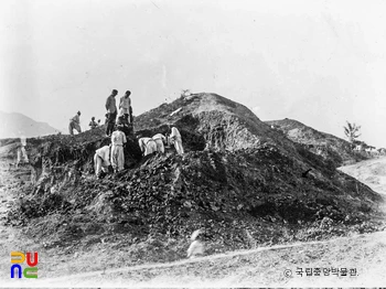 대구 내당동 고분군 중 51호분 발굴 모습