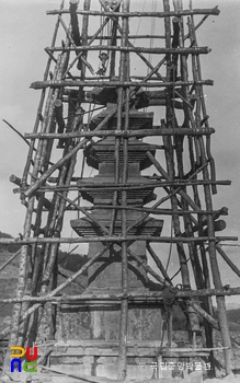 경주 장항리 서오층석탑 복원 모습