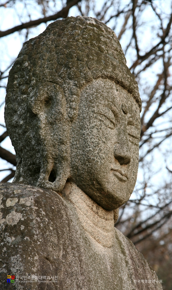 아산 평촌리 석조약사여래입상