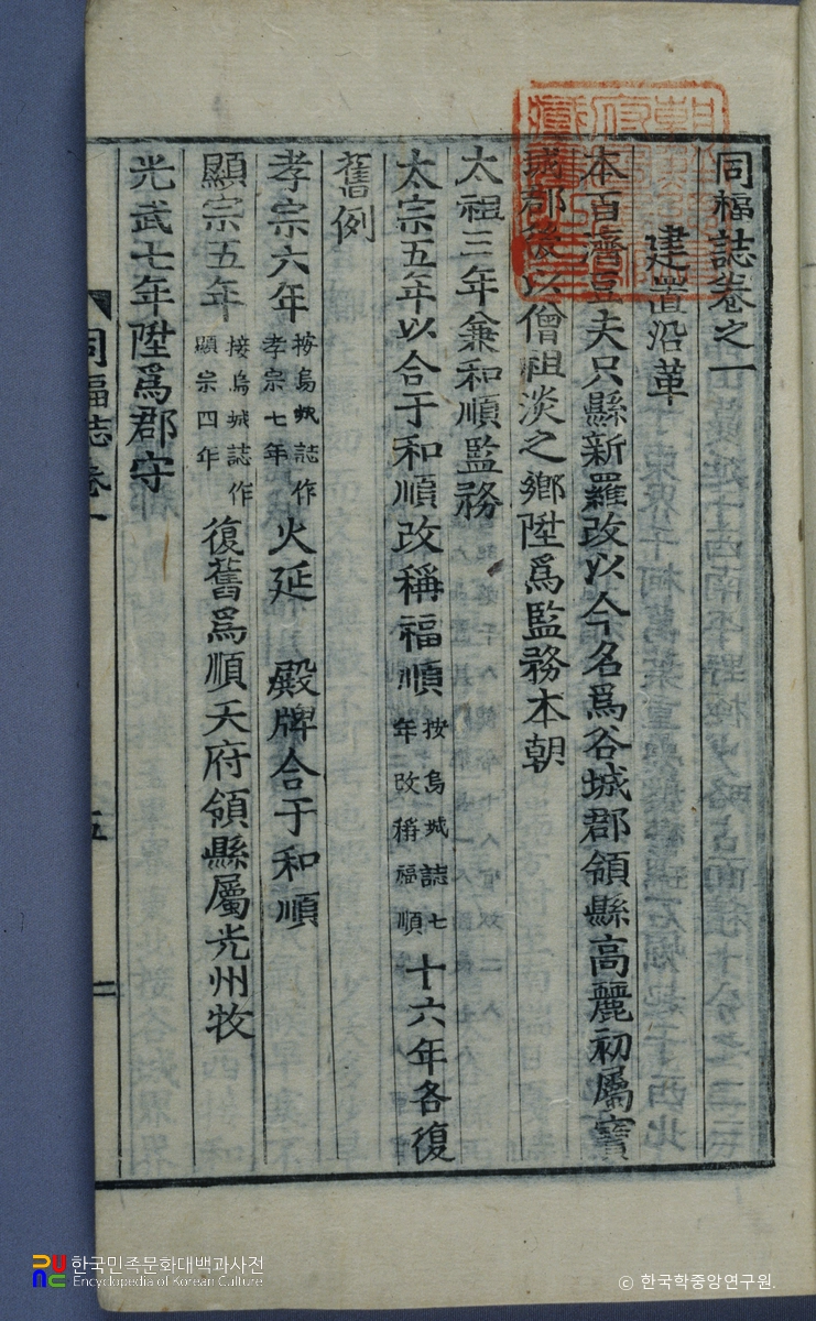 송긍면의 동복지 중 권수면