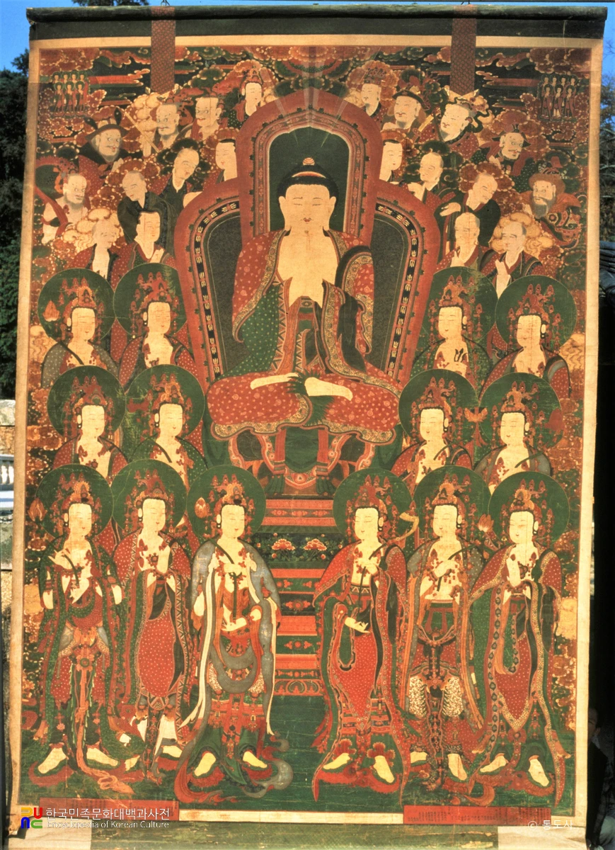 통도사 대광명전 삼신불도