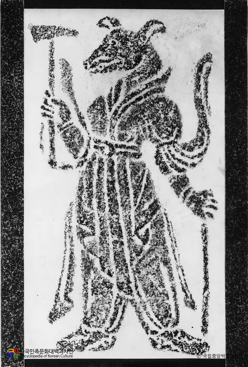 경북 경주 김유신묘 십이지 호석 술상 탁본(탑본)