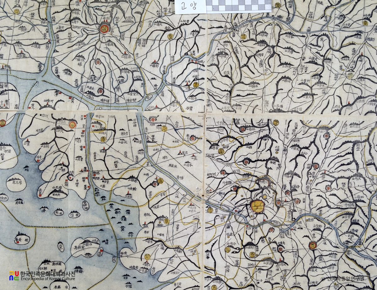 대동여지도 중 경기도 고양 부분