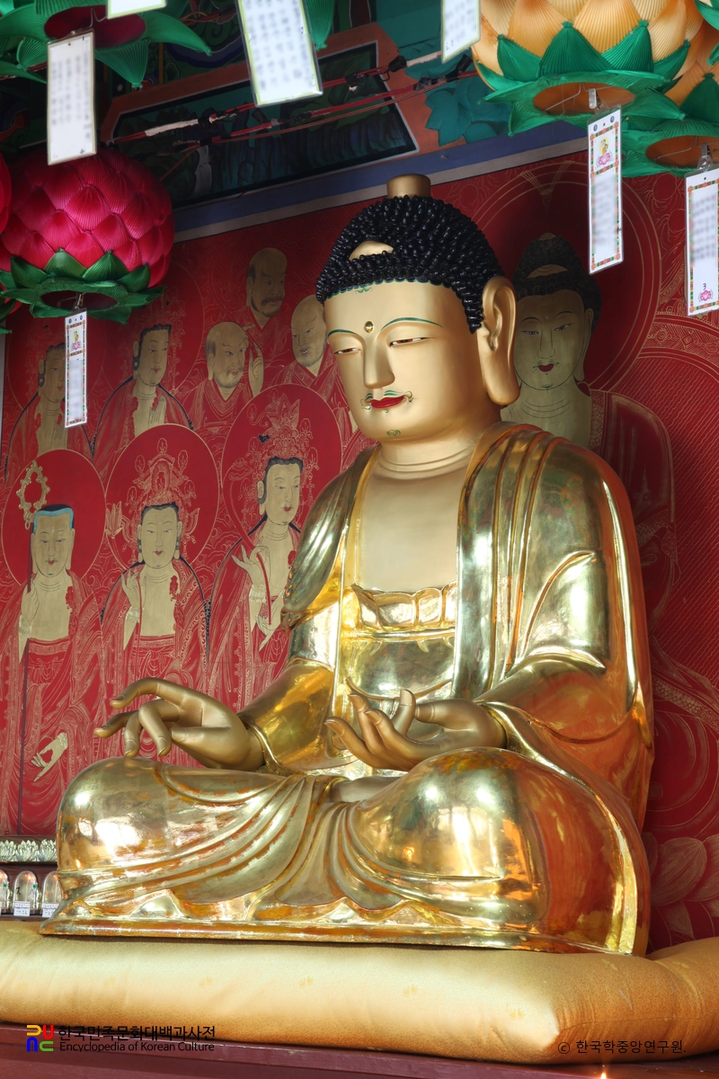 함양 백운암 목조아미타여래좌상 우측면