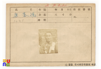 일제 주요감시대상 인물카드 강기덕(康基德)_02_전면