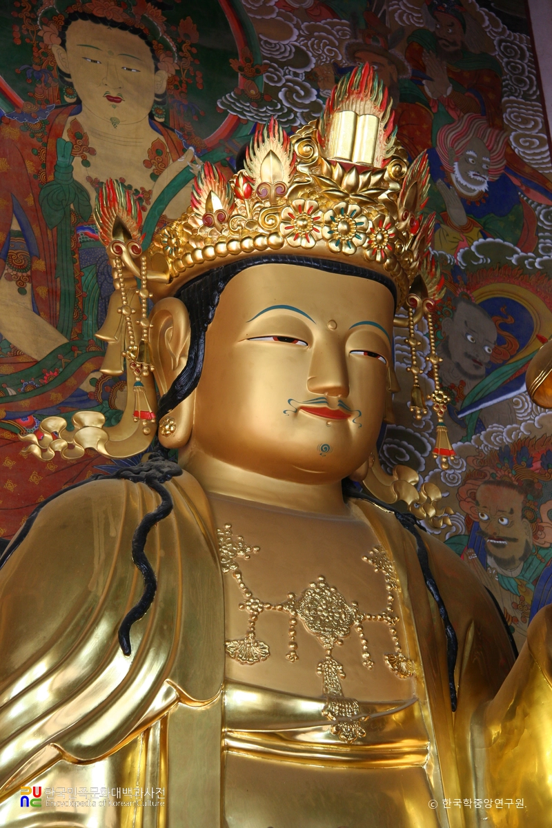 칠곡 송림사 목조석가여래삼존좌상 중 문수보살