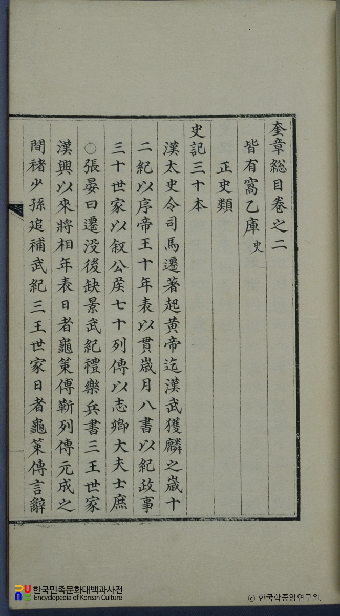 규장총목 / 정사류