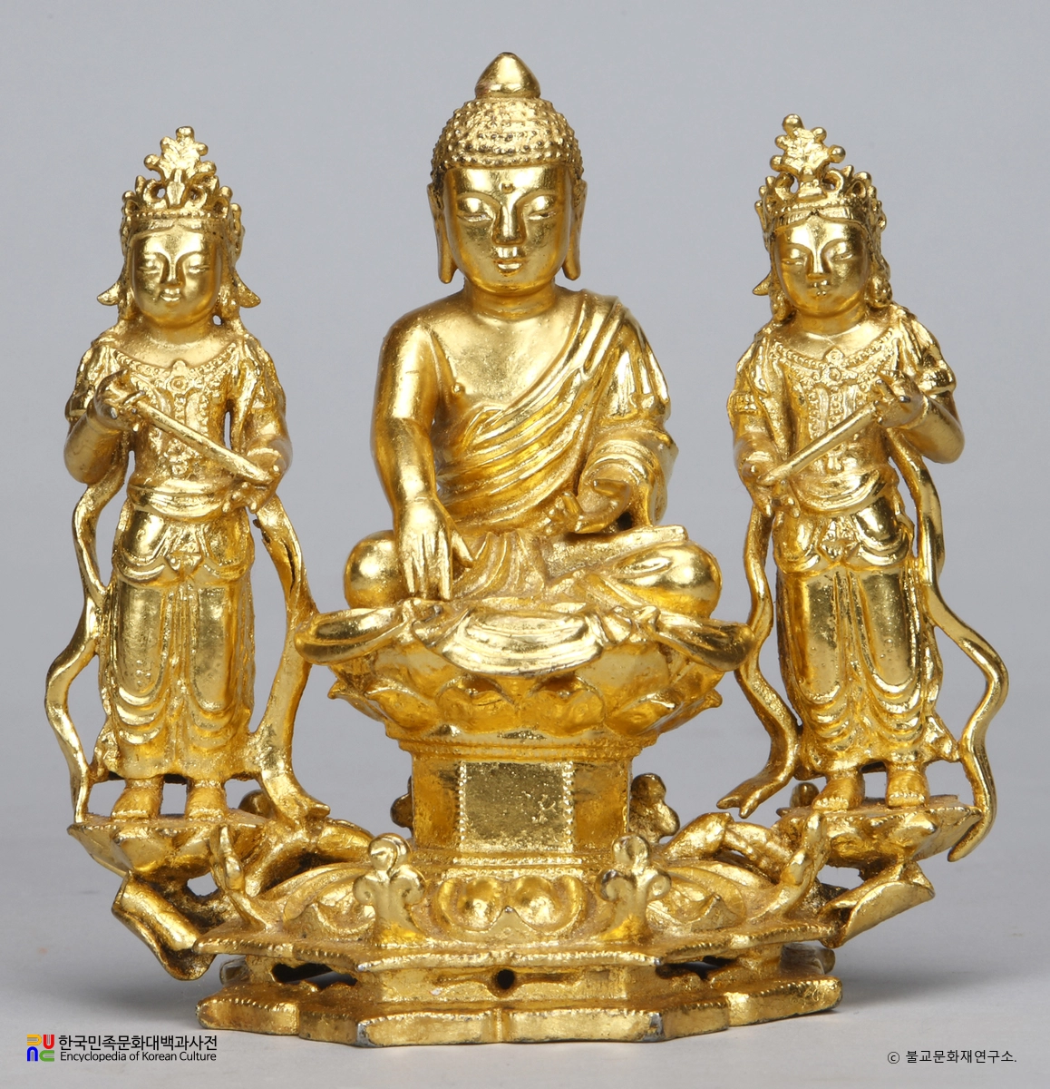 양산 통도사 은제도금 아미타여래삼존상 및 복장유물