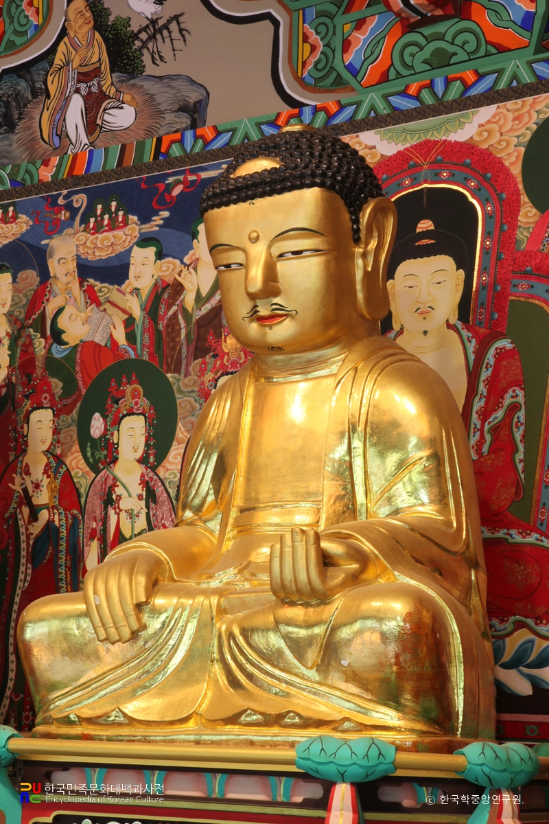 의령 수도사 석조아미타여래삼존상 중 본존