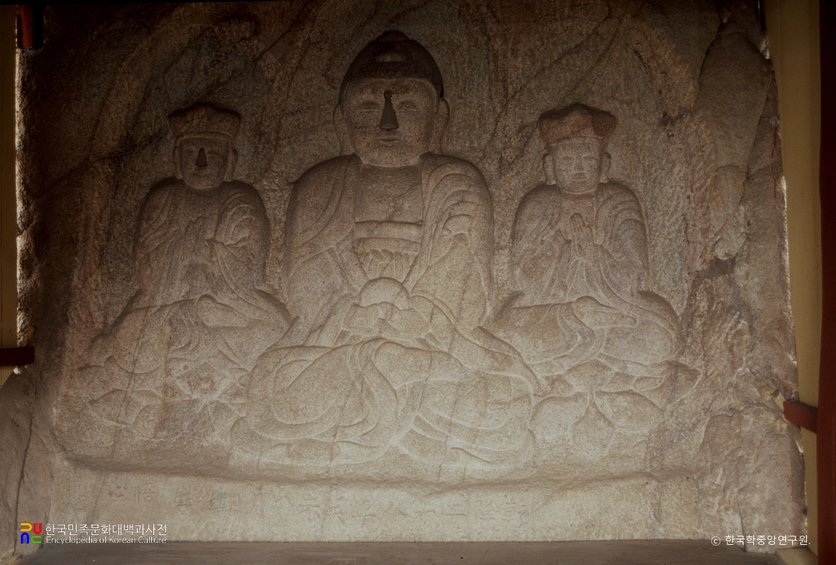 안양 삼막사 마애삼존불