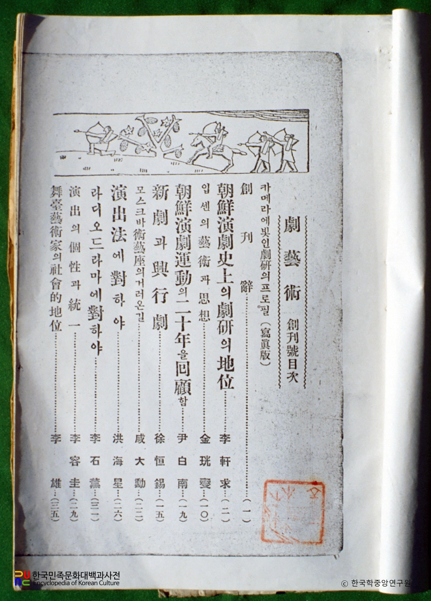 극예술 창간호 / 내용