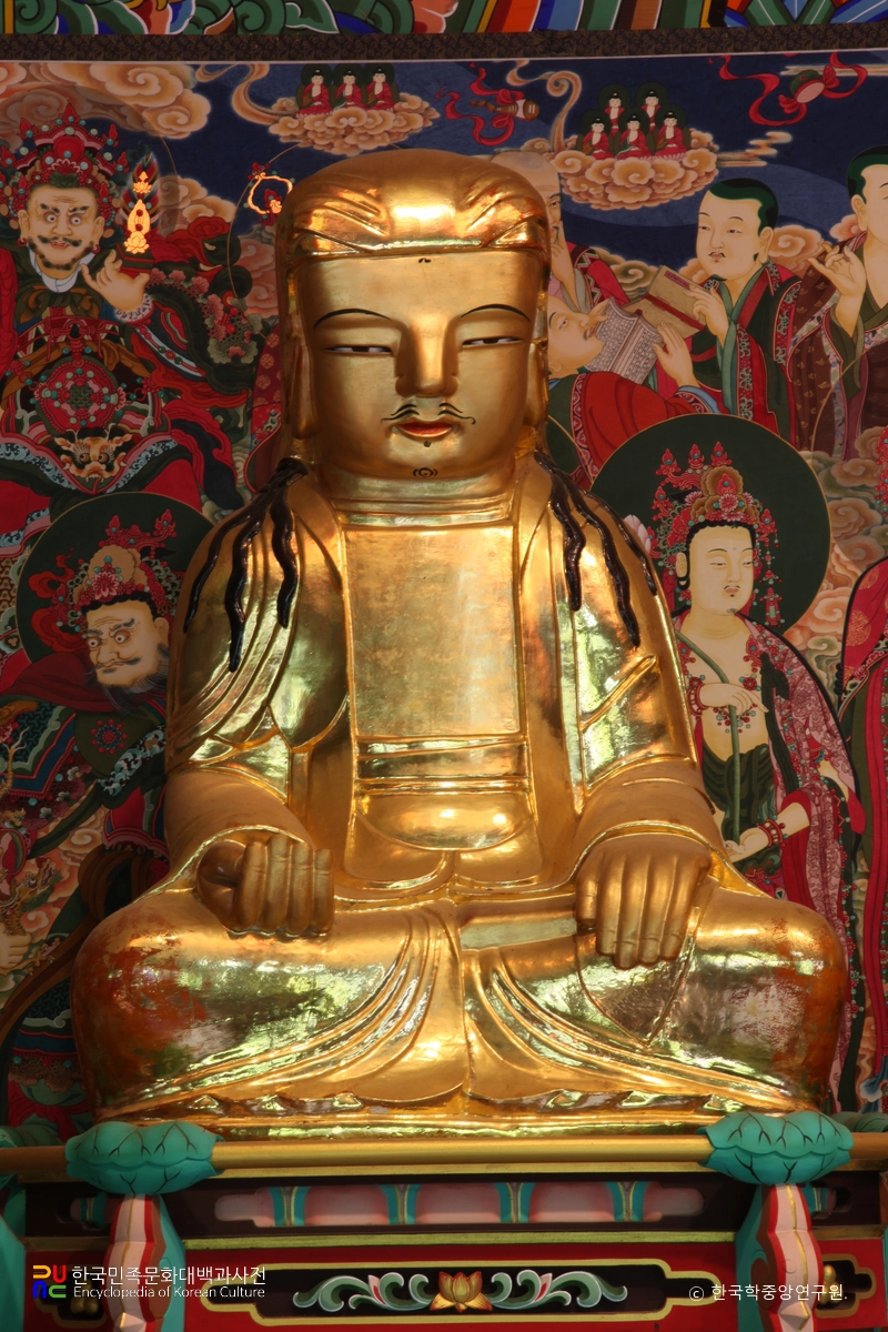 의령 수도사 석조아미타여래삼존상 중 우협시