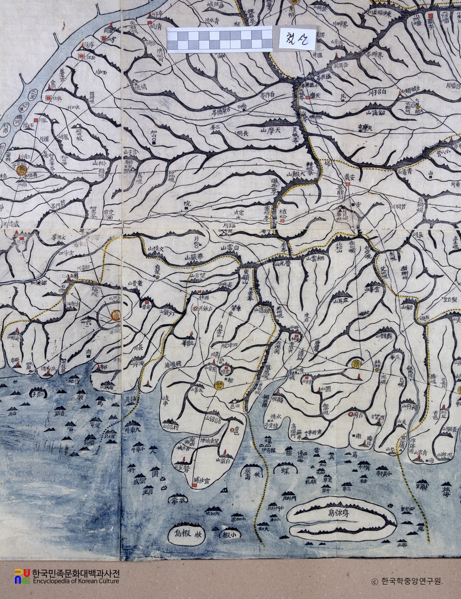 대동여지도 중 평안북도 철산 부분