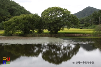 경남 고성 도연서원 주변 저수지