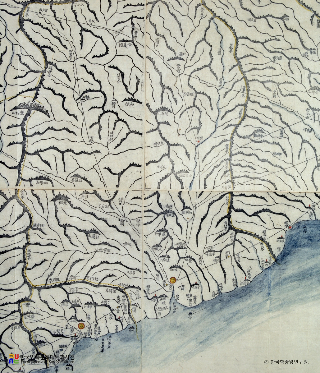 대동여지도 중 함경남도 단천 부분