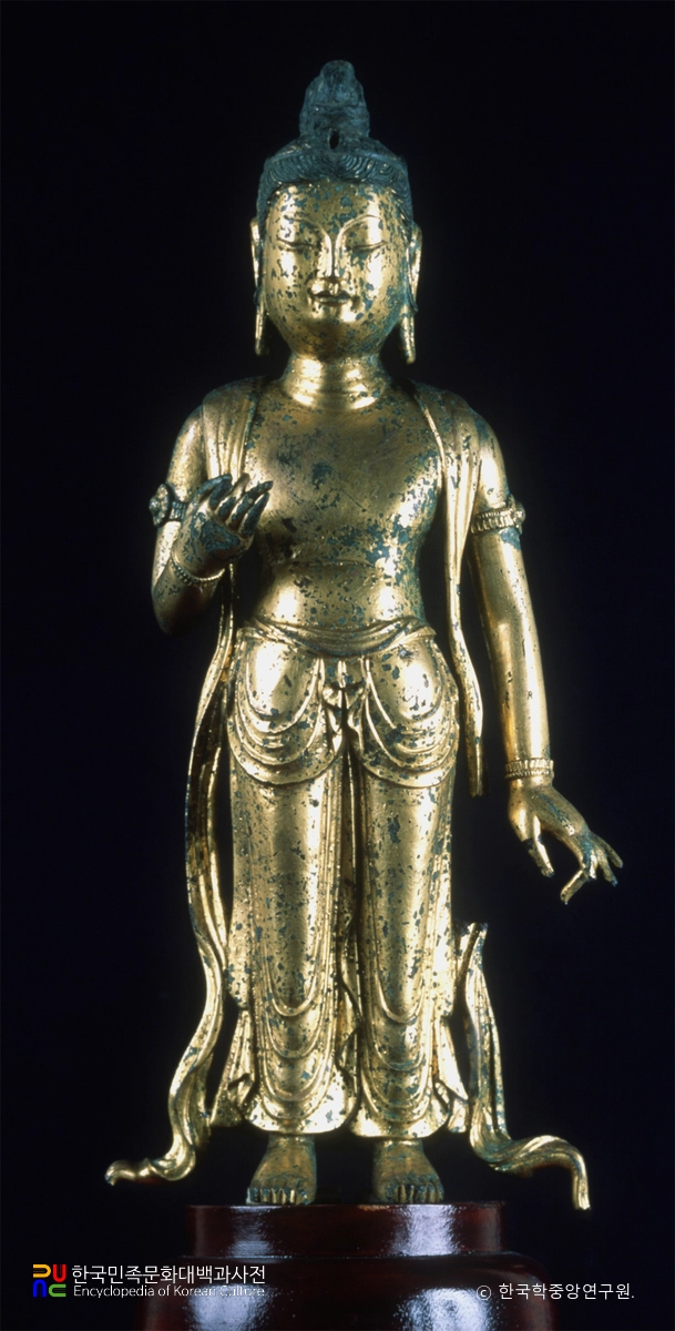 부산 금동보살입상 정면