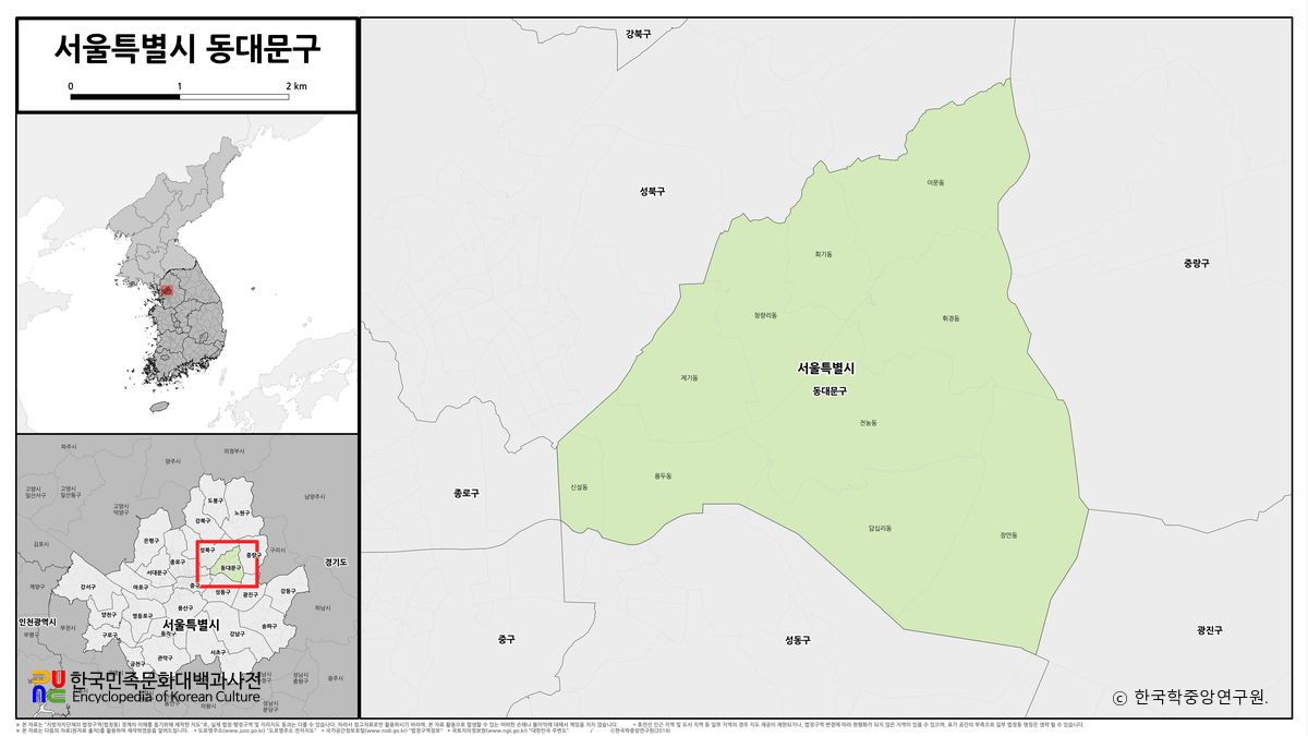 서울특별시 동대문구 법정구역도