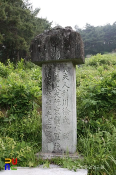 나주 나대용 생가 및 묘소 중 묘소의 묘비 정측면