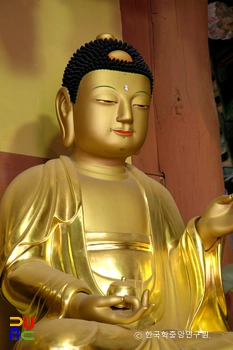 영광 불갑사 목조석가여래삼불좌상 중 약사