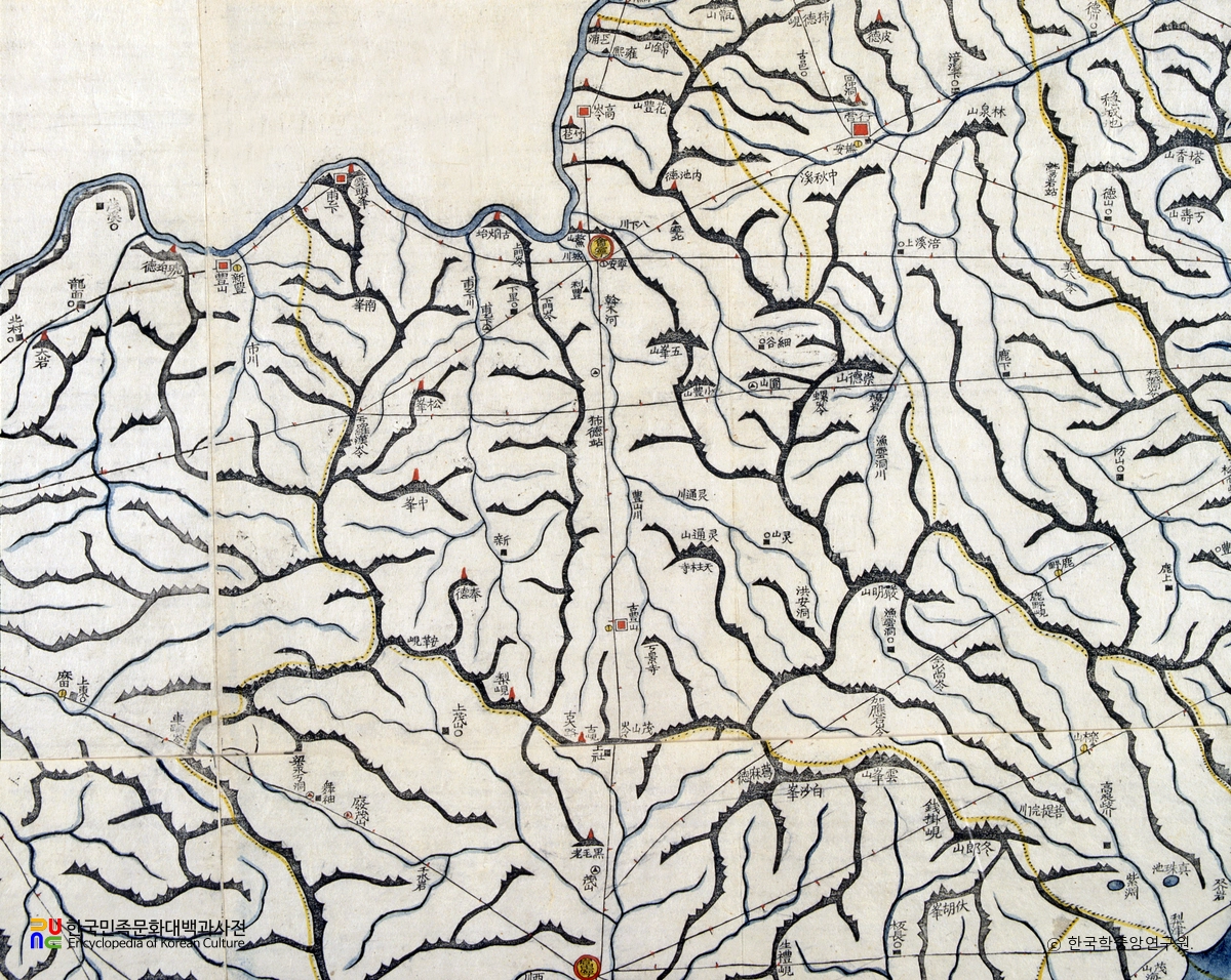 대동여지도 중 함경북도 회령 부분