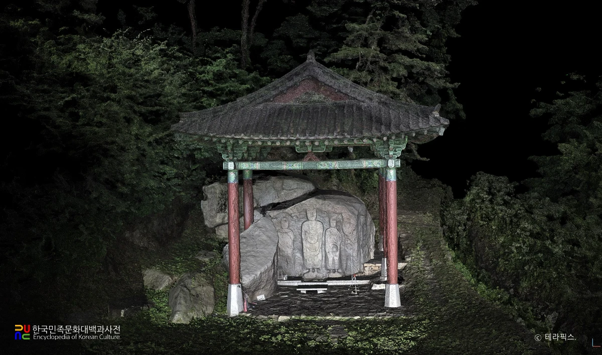증평 남하리사지 마애불상군 전경
