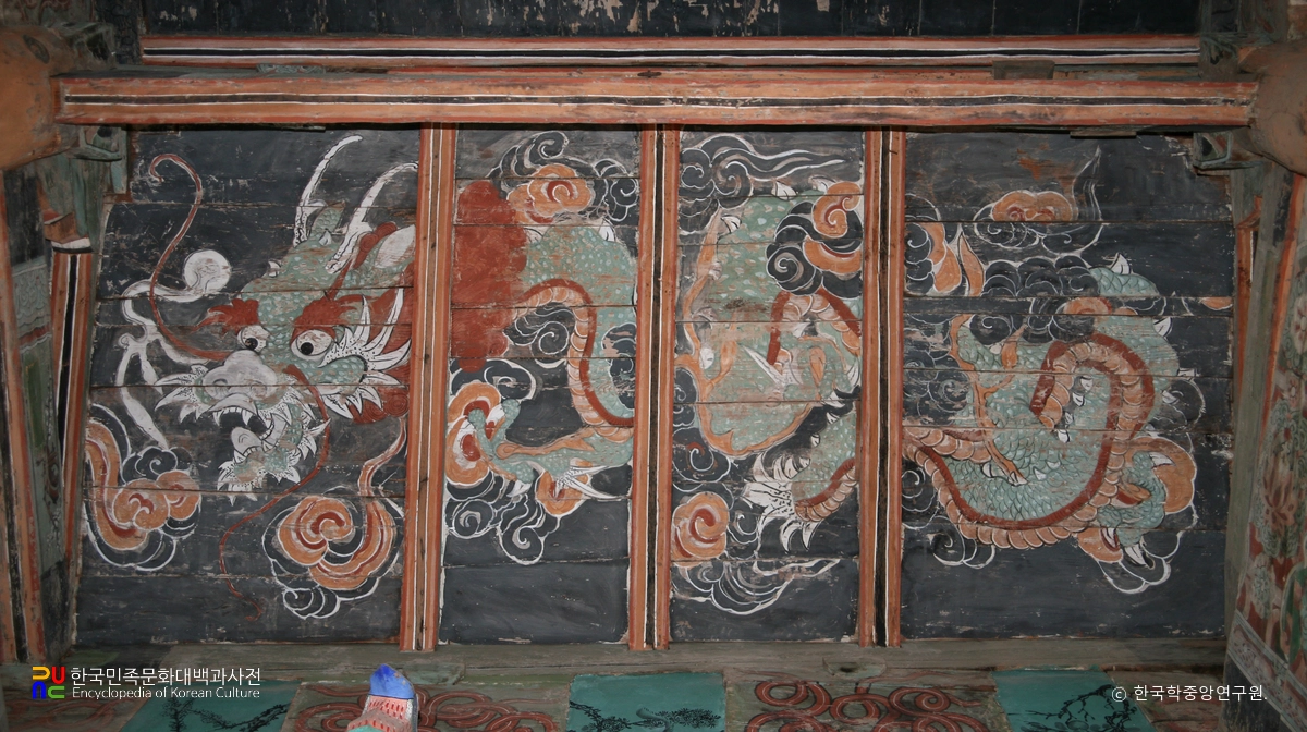 고창 선운사 대웅전 천정 벽화