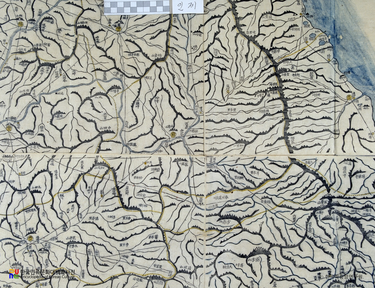 대동여지도 중 강원도 인제 부분