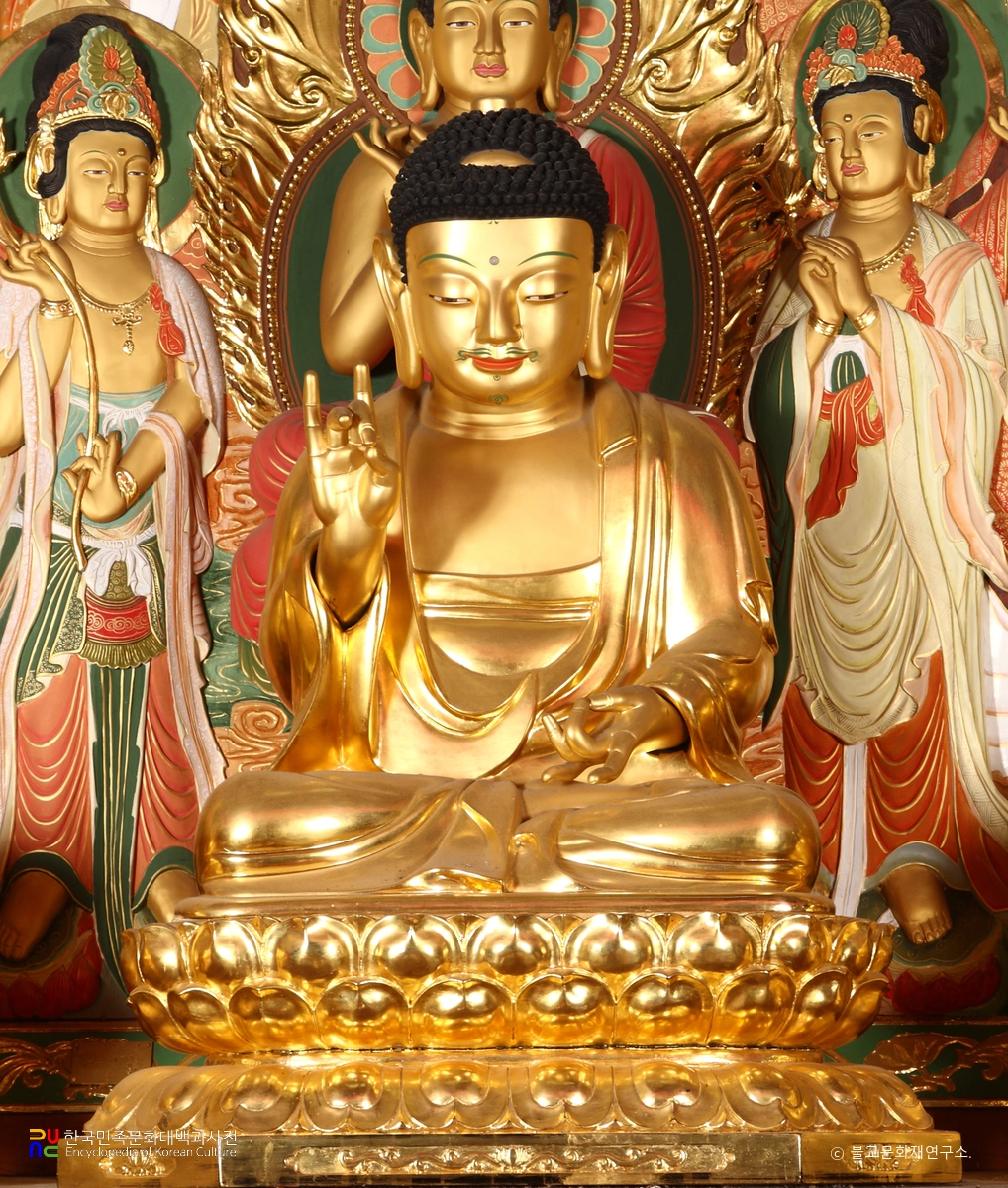 용인 화운사 목조 여래(아미타, 약사) 좌상