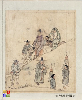 김홍도필 풍속도화첩 중 신행